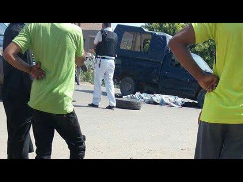 عاجل اللقطات الاولي استشهاد ضابط و4 شرطيين فى هجوم إرهابى على كمين بالبدرشين