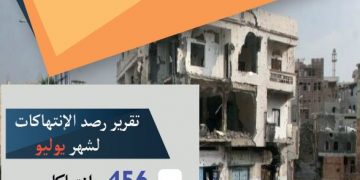 446 violations monitored by the Information Center, affecting civilians during July 2018 in Taiz