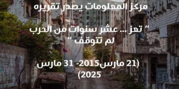 24,970 انتهاكاً وثّقها مركز المعلومات خلال عشرة أعوام من الحرب في تعز… والحوثيون في الصدارة